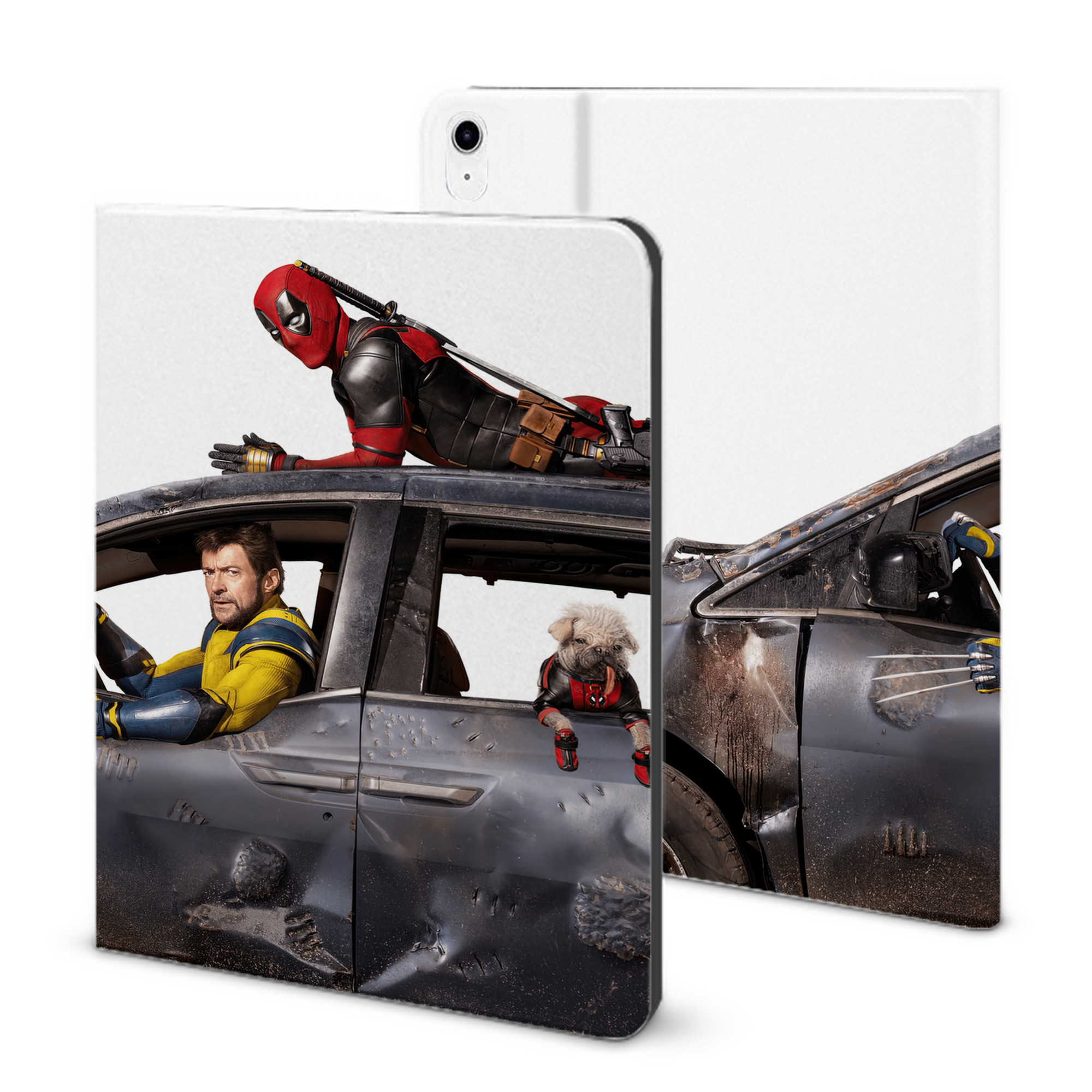 （画像用） Deadpool デッドプール IPad ケース ブック型 PUレザー TPU 耐衝撃 軽量 薄型 ペン収納なし 全面保護 IPad 各モデル対応